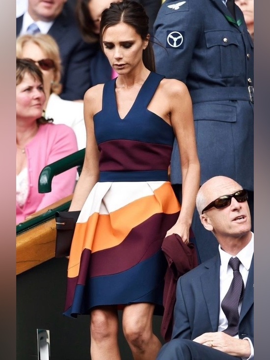 Victoria Beckham Dresses & Skirts - Victoria Beckham V-Neck Sleeveless Dress in Navy, Burgundy, Orange